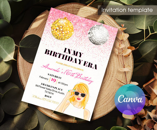 Taylor Swift Eras Tour customizable invitation template | Share or Print | girl | YN059