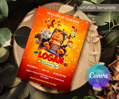 Garfield Orange Cat customizable invitation template | Share or Print | boy | AV131