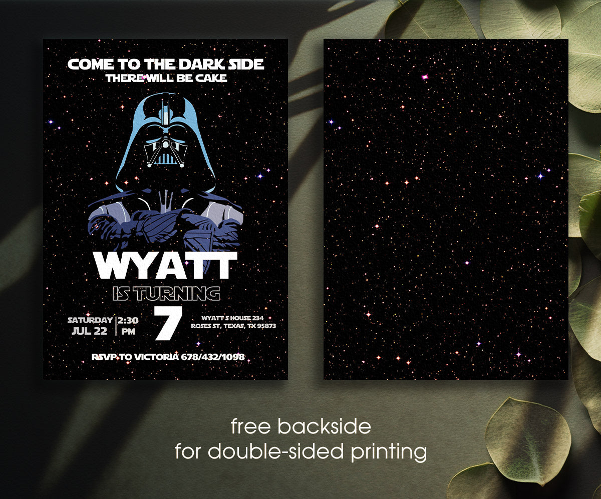Star Wars Darth Vader customizable invitation template | Share or Print | boy | ES506