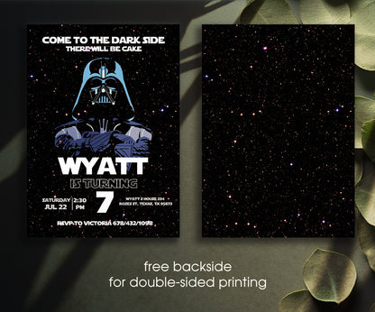 Star Wars Darth Vader customizable invitation template | Share or Print | boy | ES506