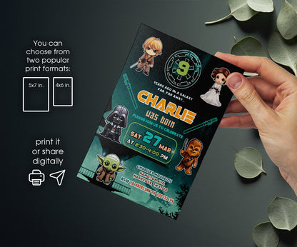 Star Wars Darth Vader customizable invitation template | Share or Print | boy | UN972