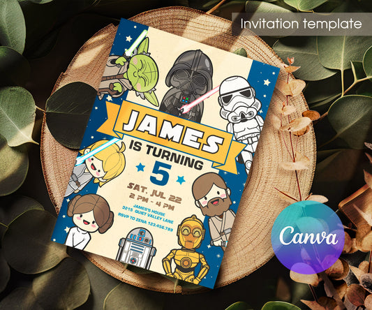 Star Wars Darth Vader customizable invitation template | Share or Print | boy | KK214