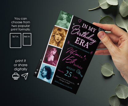 Taylor Swift Eras Tour customizable invitation template | Share or Print | girl | RG022