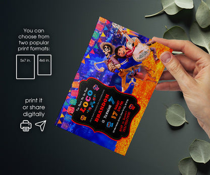 Coco Día Muertos Halloween customizable invitation template | Share or Print | MK110