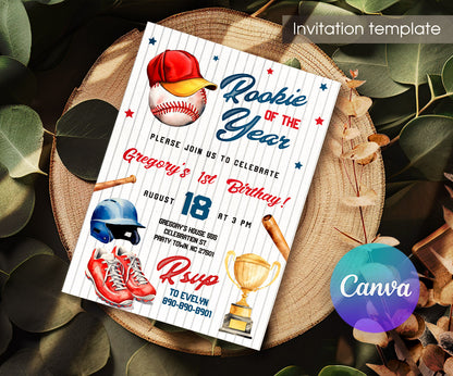 Baseball MLB Sport customizable invitation template | Share or Print | boy | DU307