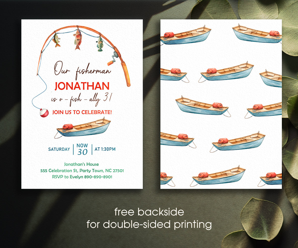 Fishing O-Fish-Ally customizable invitation template | Share or Print | VP580