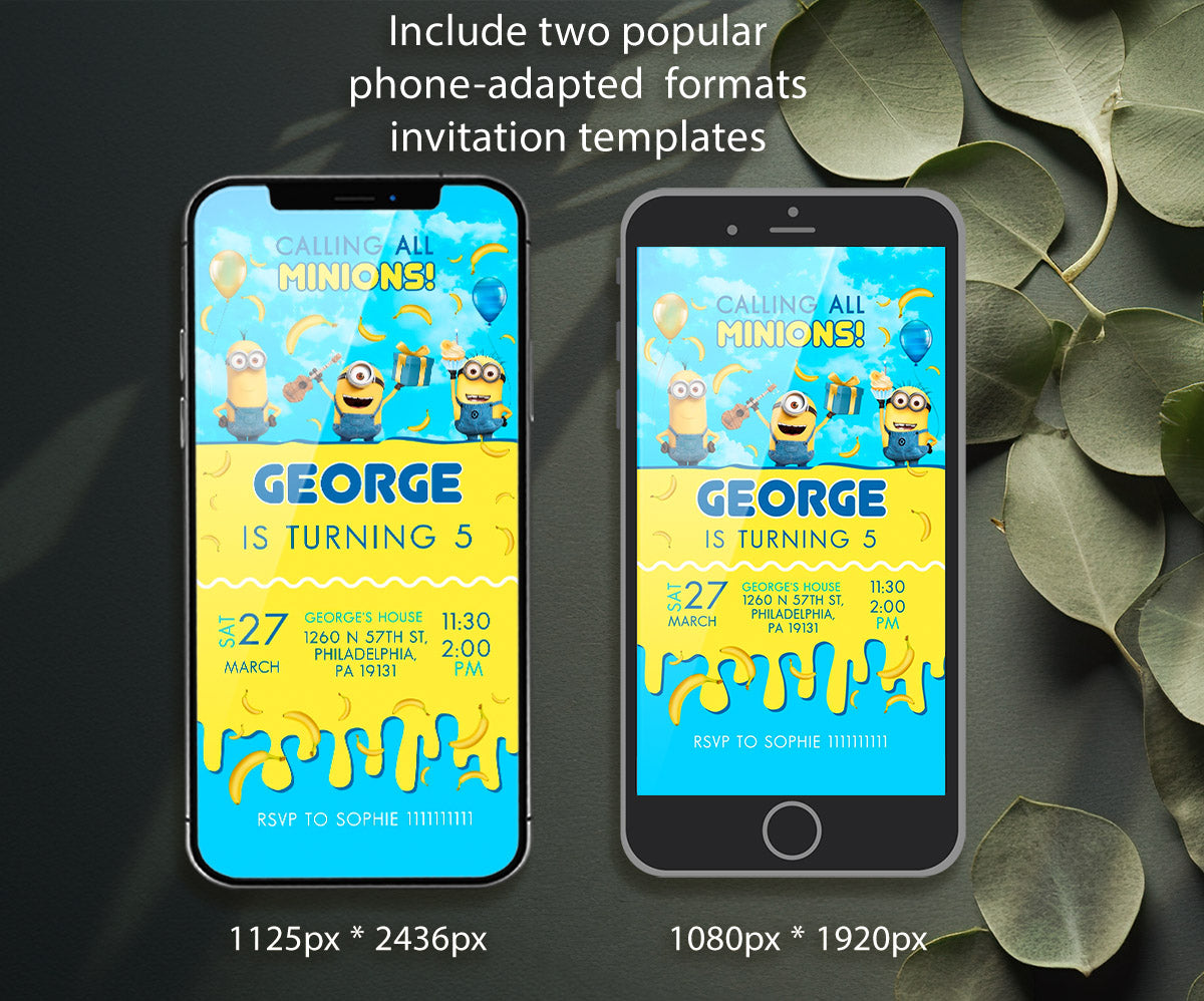 Minions Despicable Me customizable invitation template | Share or Print | AW111
