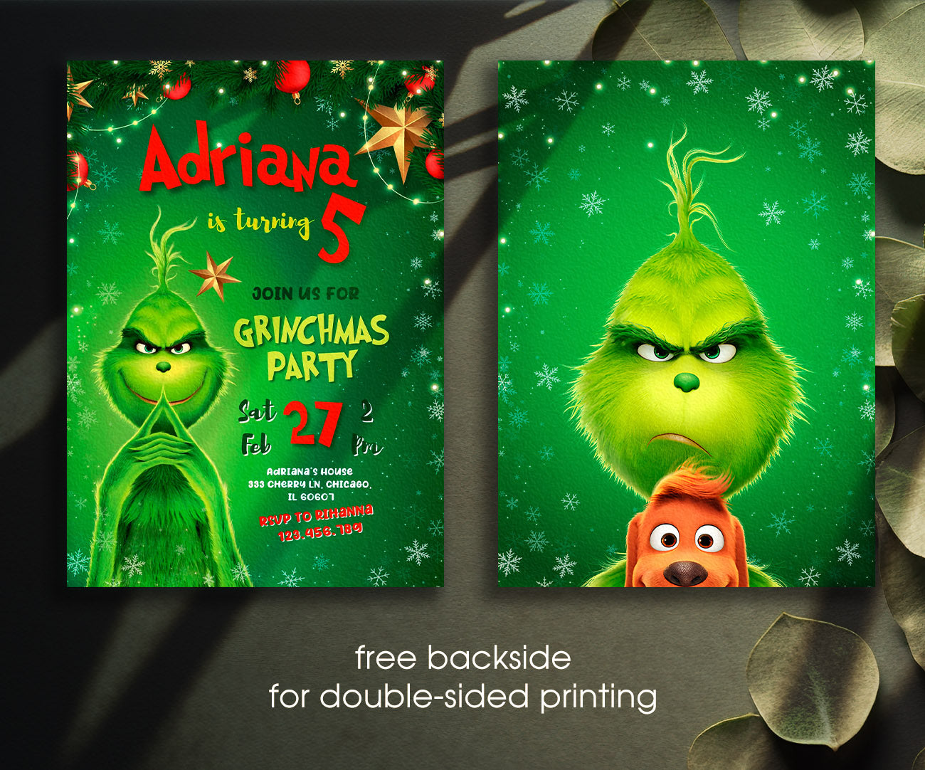 The Grinch  Merry Grinchmas customizable invitation template | Share or Print | CW241