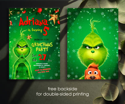 The Grinch  Merry Grinchmas customizable invitation template | Share or Print | CW241