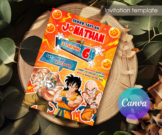 Dragon Ball Z Anime customizable invitation template | Share or Print | boy | FX911