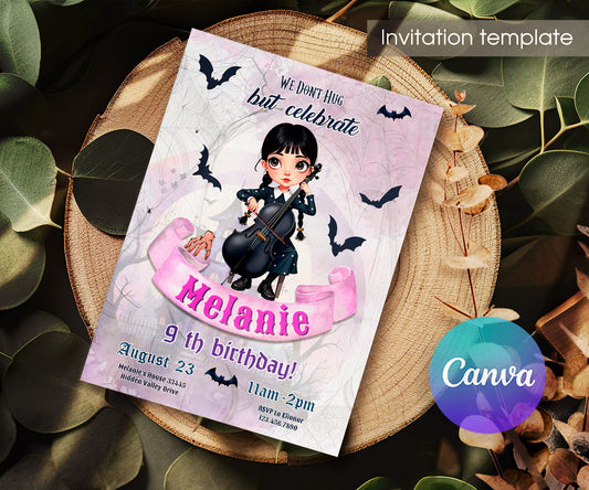 Wednesday Addams customizable invitation template | Share or Print | girl | FC491