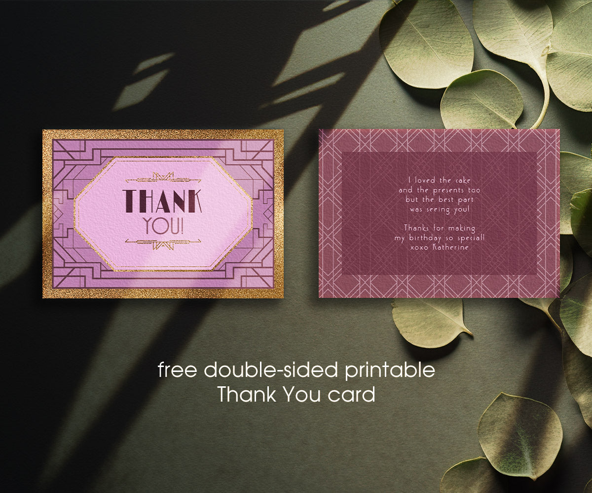 The Great Gatsby Art Deco customizable invitation template | Share or Print | AJ587