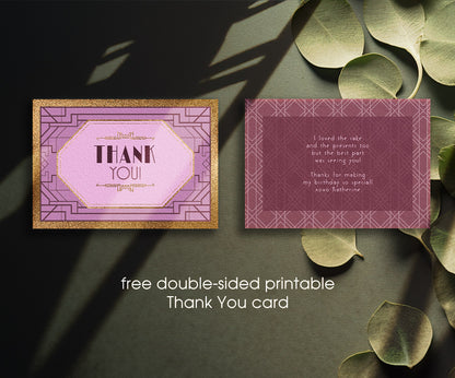 The Great Gatsby Art Deco customizable invitation template | Share or Print | AJ587
