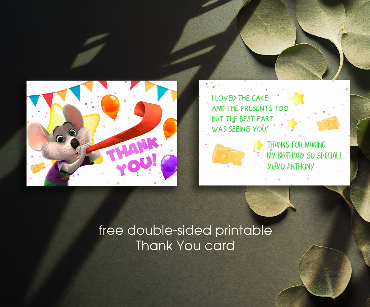 Chuck E. Cheese customizable invitation template | Share or Print | YC663