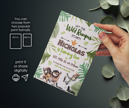 Where The Wild Things Are Maurice Sendak customizable invitation template | Share or Print | AP605