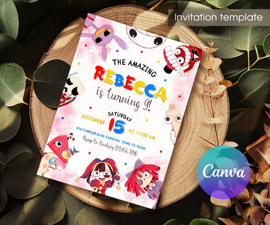 The Amazing Digital Circus customizable invitation template | Share or Print | MD275
