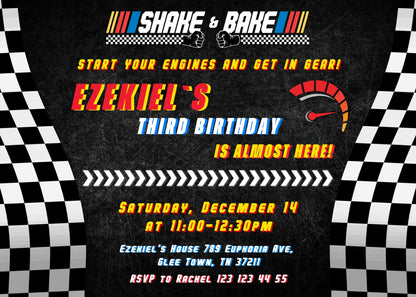 Nascar Ricky Bobby customizable invitation template | Share or Print | boy | CQ094