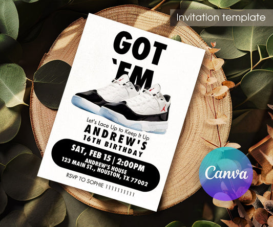 Sneaker Ball Air Jordan Nike customizable invitation template | Share or Print | GM642