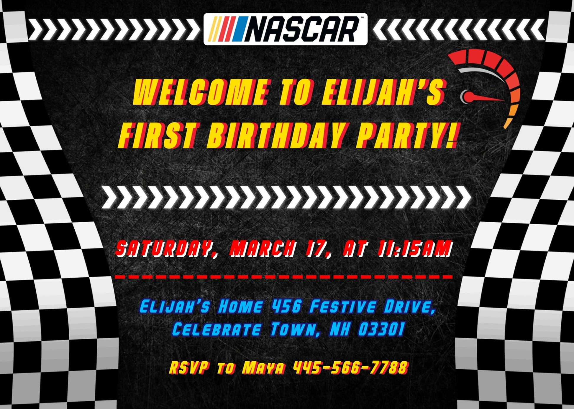 Nascar Ricky Bobby customizable invitation template | Share or Print | boy | KD962