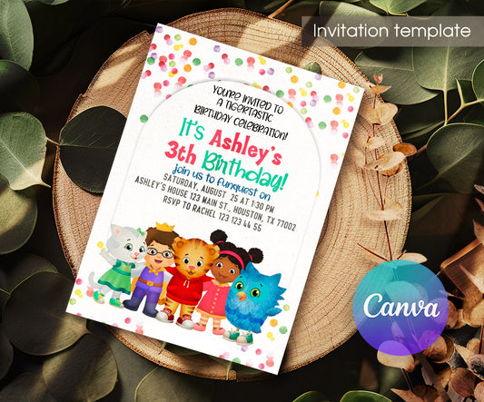 Daniel Tiger's Neighborhood customizable invitation template | Share or Print | LF128