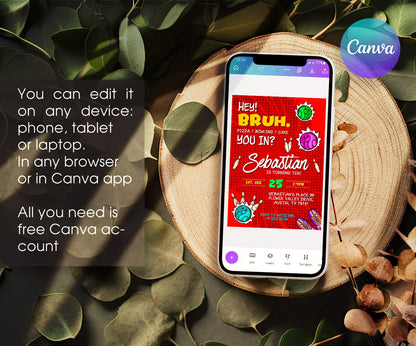 Bruh Bowling customizable invitation template | Share or Print | boy | WO991