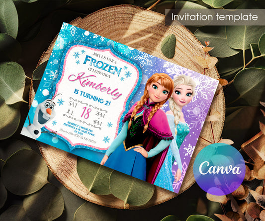 Frozen Elsa customizable invitation template | Share or Print | girl | NL950