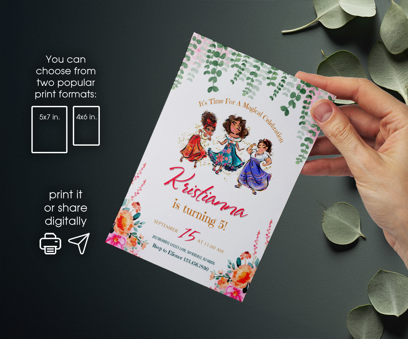 Encanto Mirabel customizable invitation template | Share or Print | girl | RT144