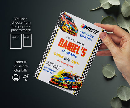 Nascar Ricky Bobby customizable invitation template | Share or Print | boy | UA255