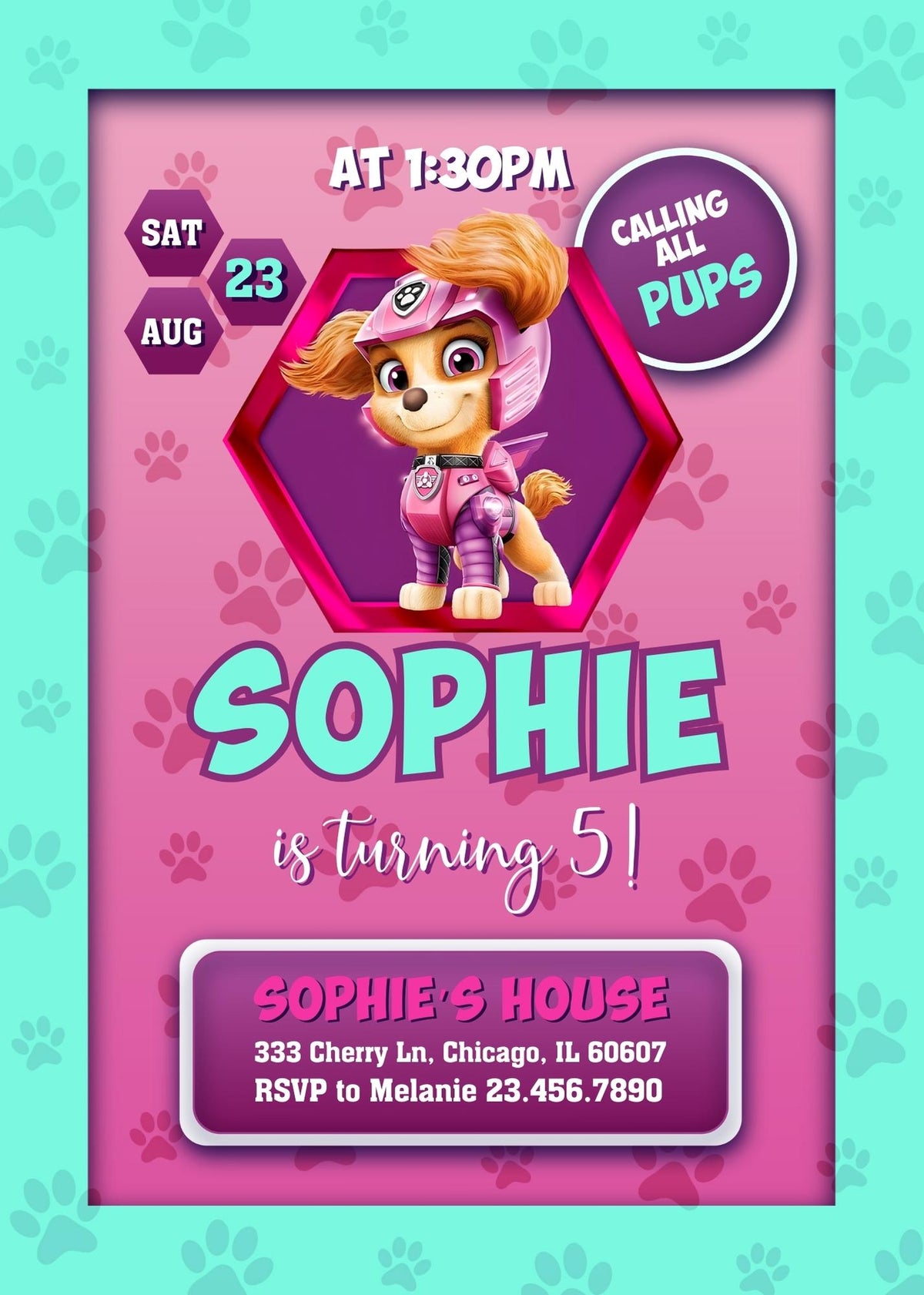 PAW Patrol customizable invitation template | Share or Print | DT764