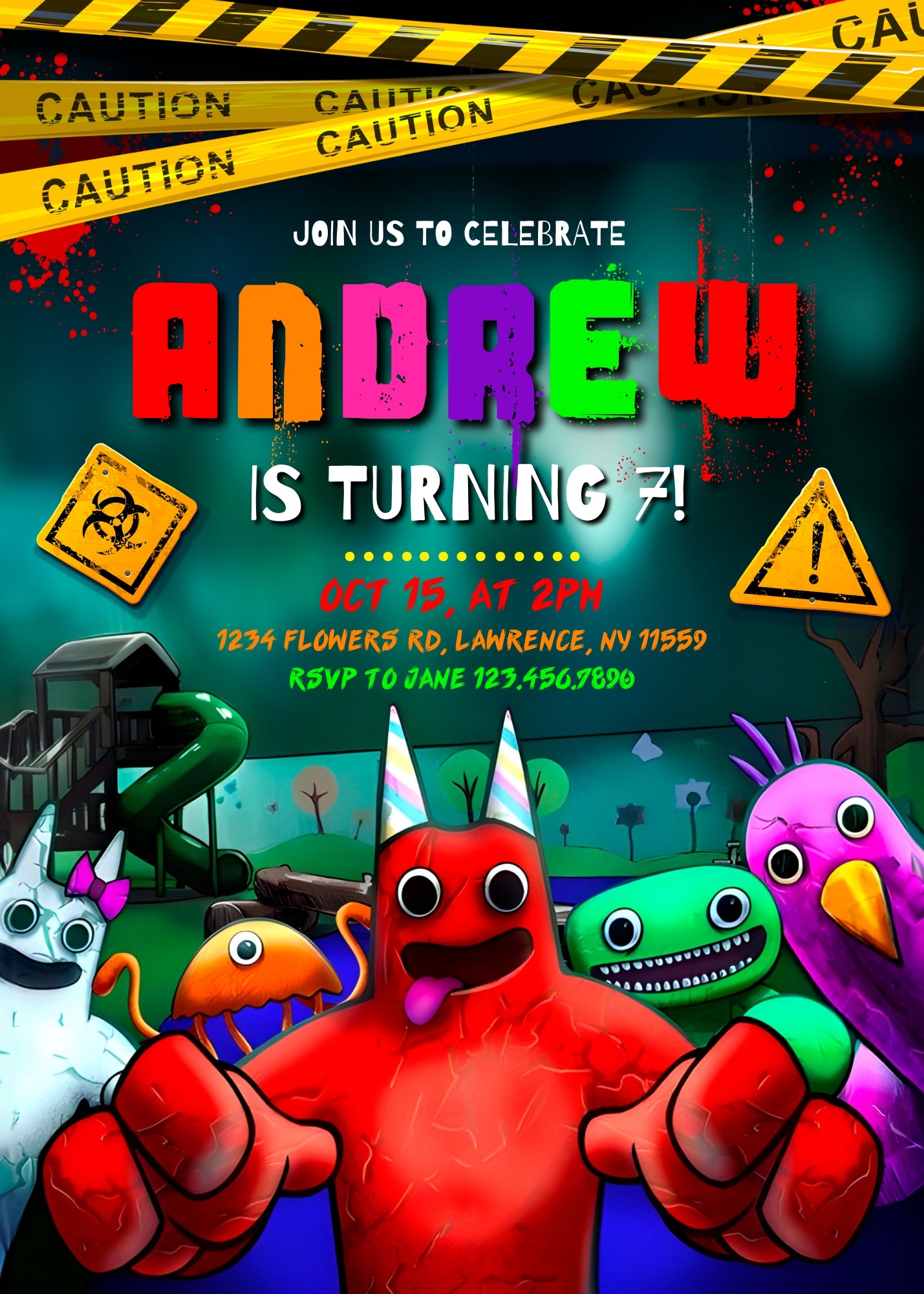 Garten of Banban Gamer customizable invitation template | Share or Print | CF353
