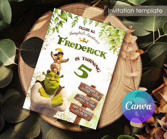 Shrek customizable invitation template | Share or Print | NI110