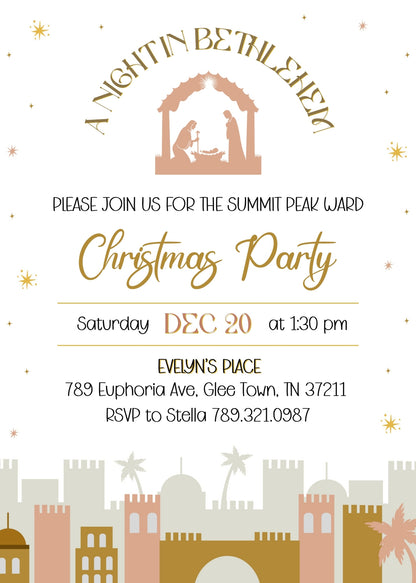 A Night In Bethlehem customizable invitation template | Share or Print | EY110