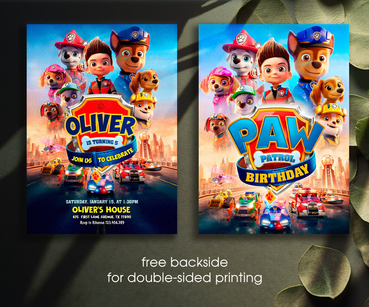 PAW Patrol customizable invitation template | Share or Print | AH749