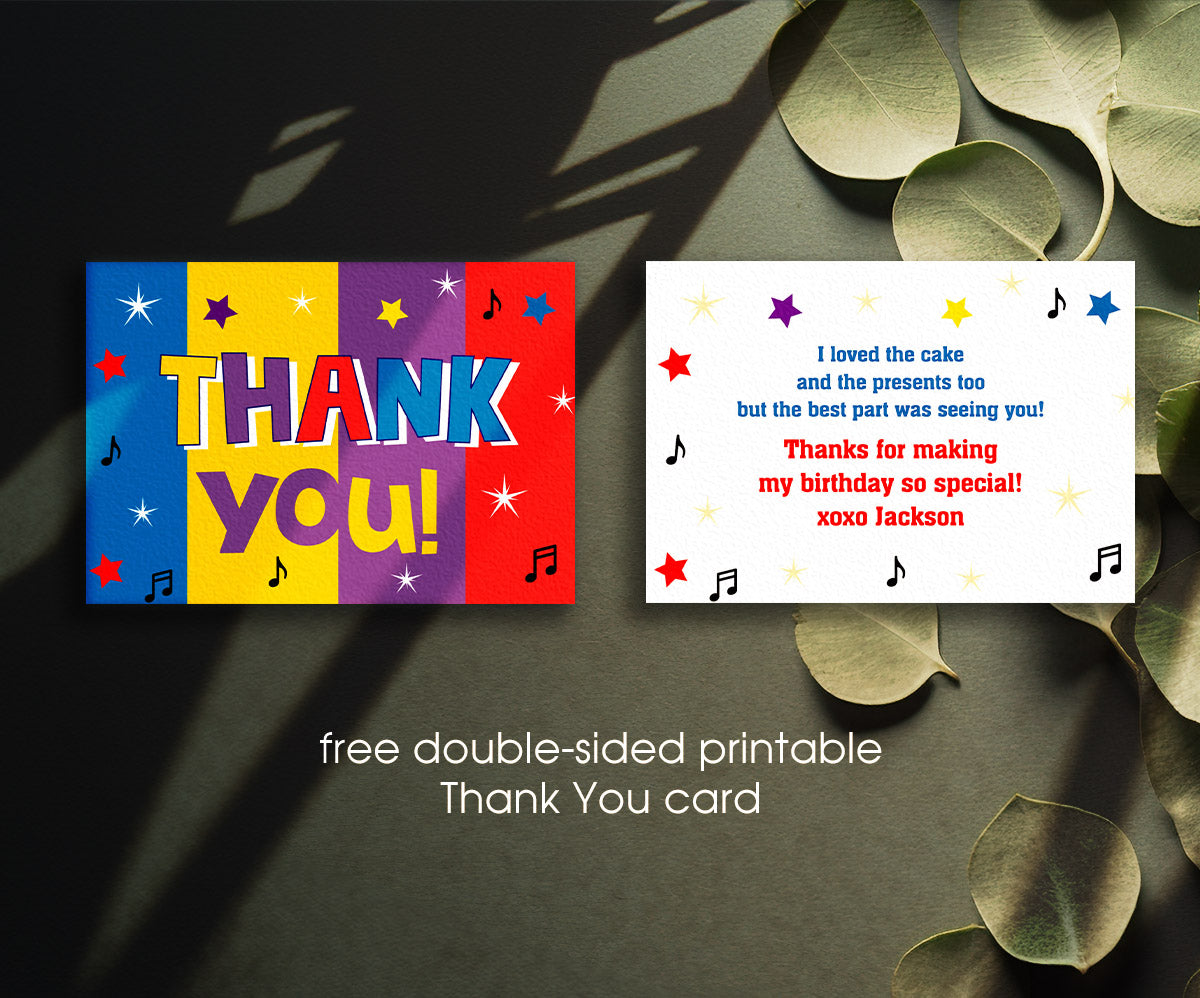 Wiggles One Finger One Thumb customizable invitation template | Share or Print | LA273