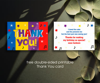 Wiggles One Finger One Thumb customizable invitation template | Share or Print | LA273