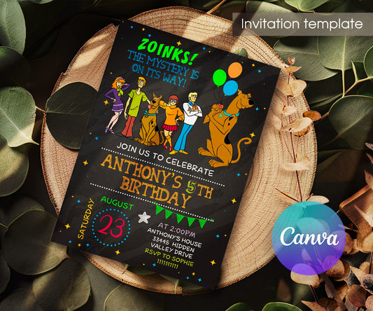 Scooby-Doo customizable invitation template | Share or Print | JG304