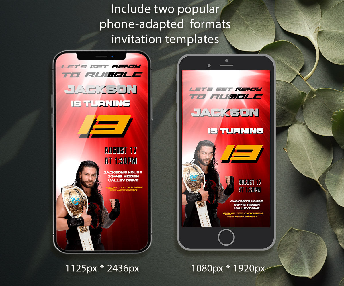 Wrestling WWE WrestleMania customizable invitation template | Share or Print | boy | BL844