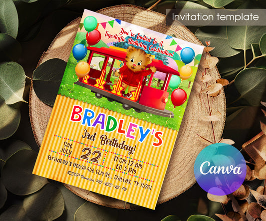 Daniel Tiger's Neighborhood customizable invitation template | Share or Print | MA179