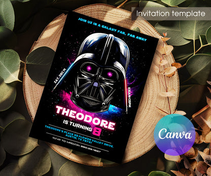 Star Wars Darth Vader customizable invitation template | Share or Print | boy | ND629
