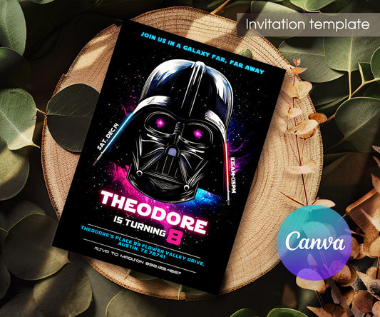 Star Wars Darth Vader customizable invitation template | Share or Print | boy | ND629