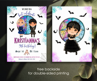 Wednesday Addams customizable invitation template | Share or Print | girl | TB207