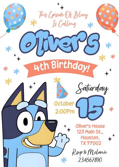 Bluey Bingo customizable invitation template | Share or Print | CJ313