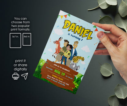 Wild Kratts Creature Hero customizable invitation template | Share or Print | TN000