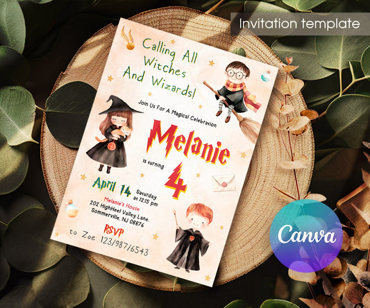 Harry Potter customizable invitation template | Share or Print | MB023