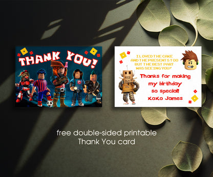 Roblox Gamer customizable invitation template | Share or Print | KQ267