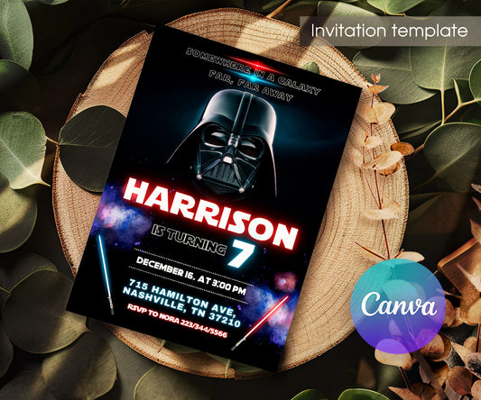 Star Wars Darth Vader customizable invitation template | Share or Print | boy | HC087