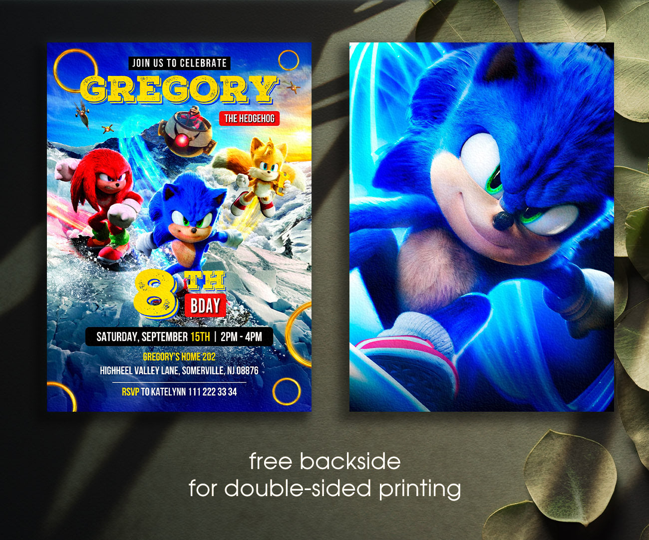Sonic the Hedgehog customizable invitation template | Share or Print | VC159