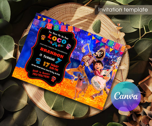 Coco Día Muertos Halloween customizable invitation template | Share or Print | MK110