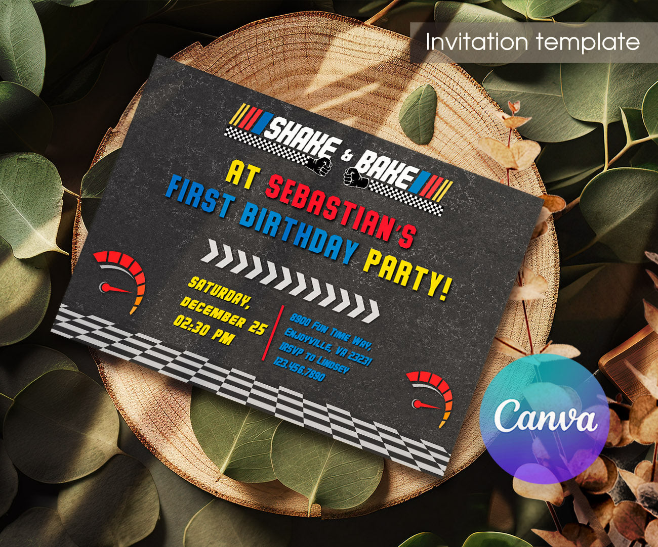 Nascar Racing Ricky Bobby customizable invitation template | Share or Print | boy | KA216
