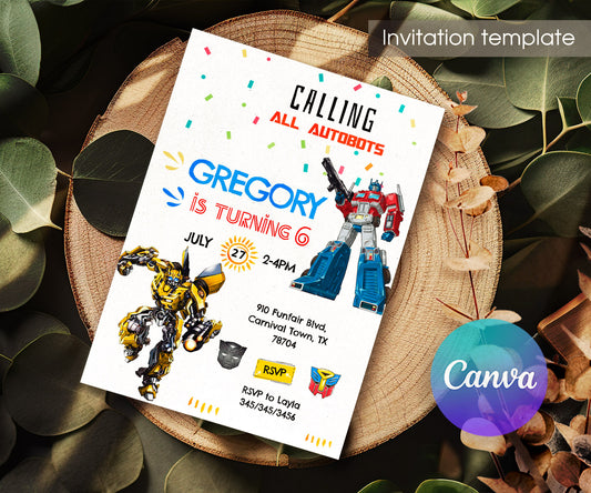 Transformers Rescue Bots customizable invitation template | Share or Print | boy | ZF186